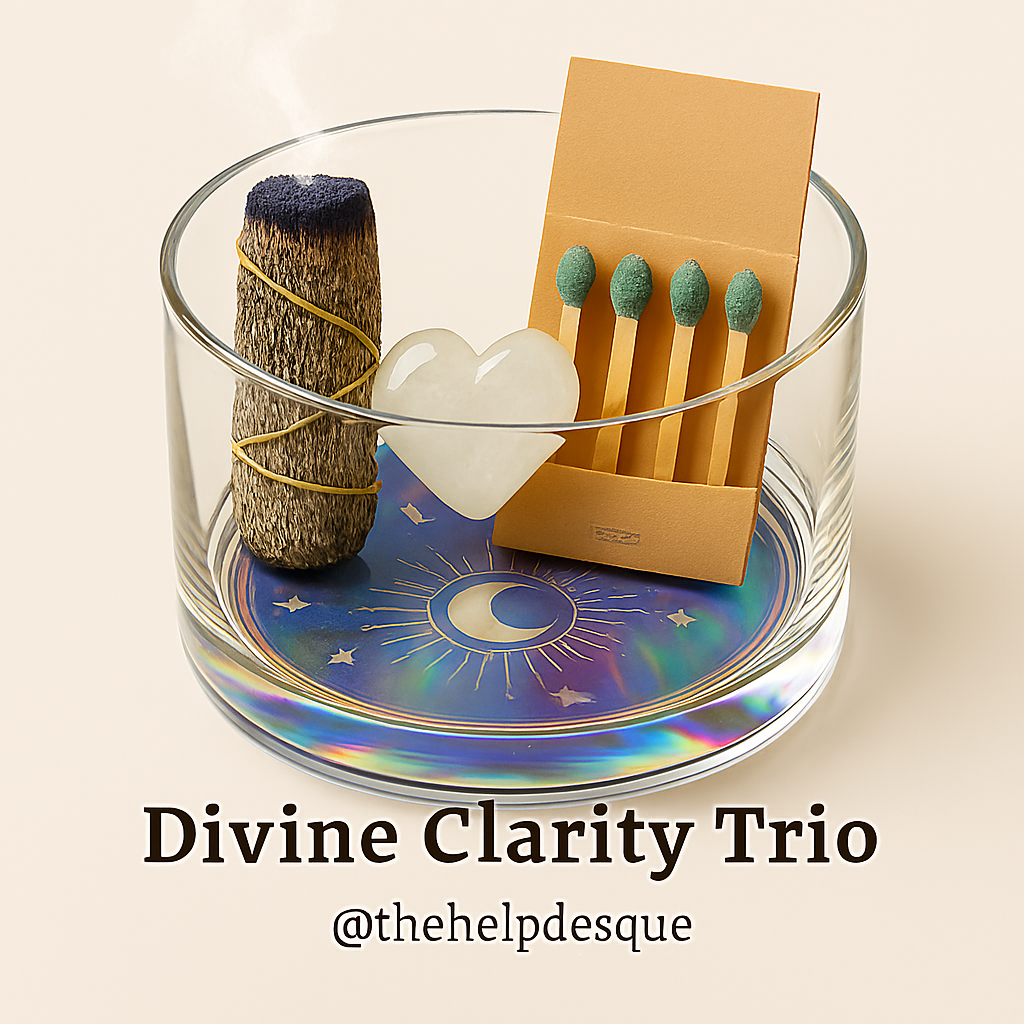 Divine Clarity Trio – Blue Sage & Eucalyptus Wand, Clear Quartz & Matches
