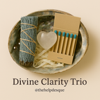 Divine Clarity Trio – Blue Sage & Eucalyptus Wand, Clear Quartz & Matches