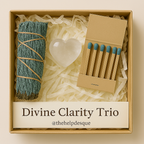 Divine Clarity Trio – Blue Sage & Eucalyptus Wand, Clear Quartz & Matches