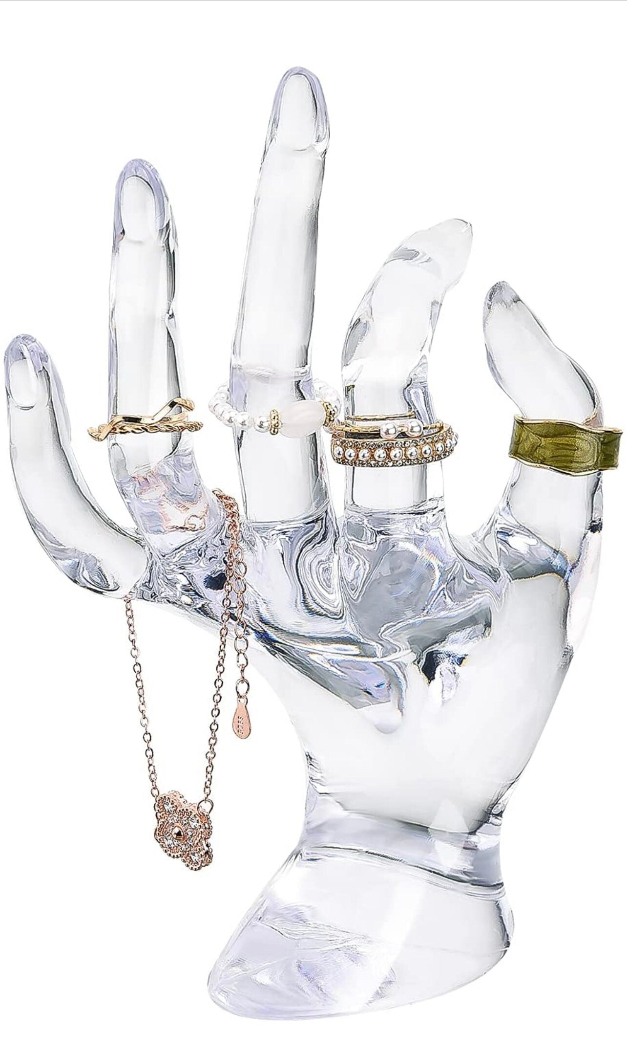 The Illume Hand - Clear Luxury Jewelry Display Sculpture