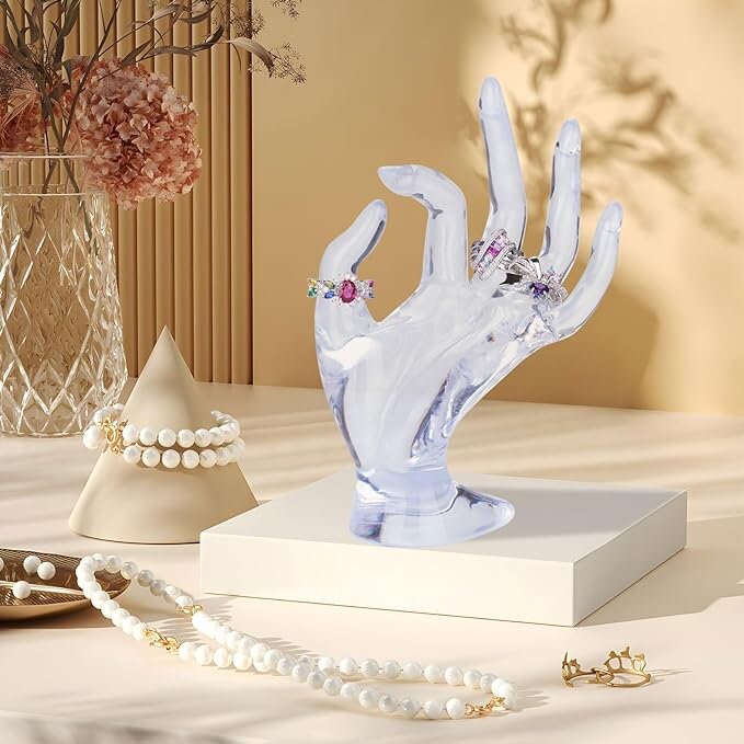 The Illume Hand - Clear Luxury Jewelry Display Sculpture