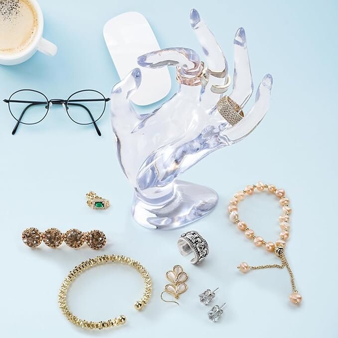 The Illume Hand - Clear Luxury Jewelry Display Sculpture