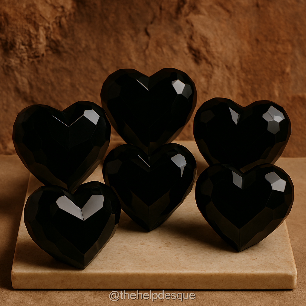 Grounded Grace: Black Obsidian Heart