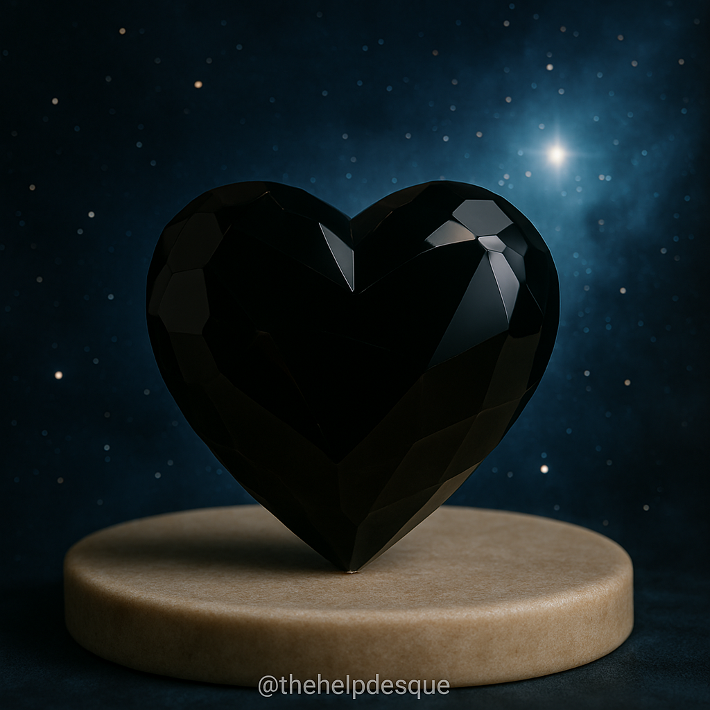 Grounded Grace: Black Obsidian Heart