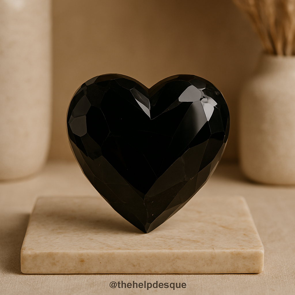 Grounded Grace: Black Obsidian Heart
