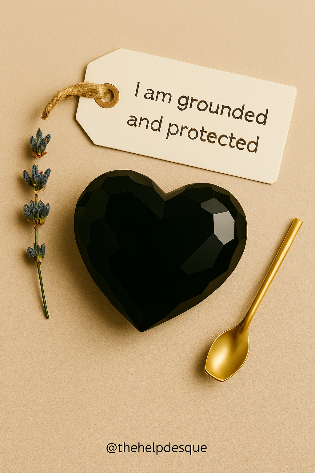 Grounded Grace: Black Obsidian Heart