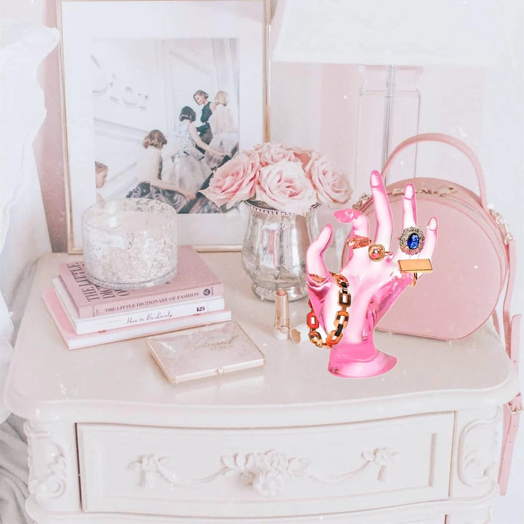 The Haute Hand - Crystal Rose Jewelry Display Sculpture