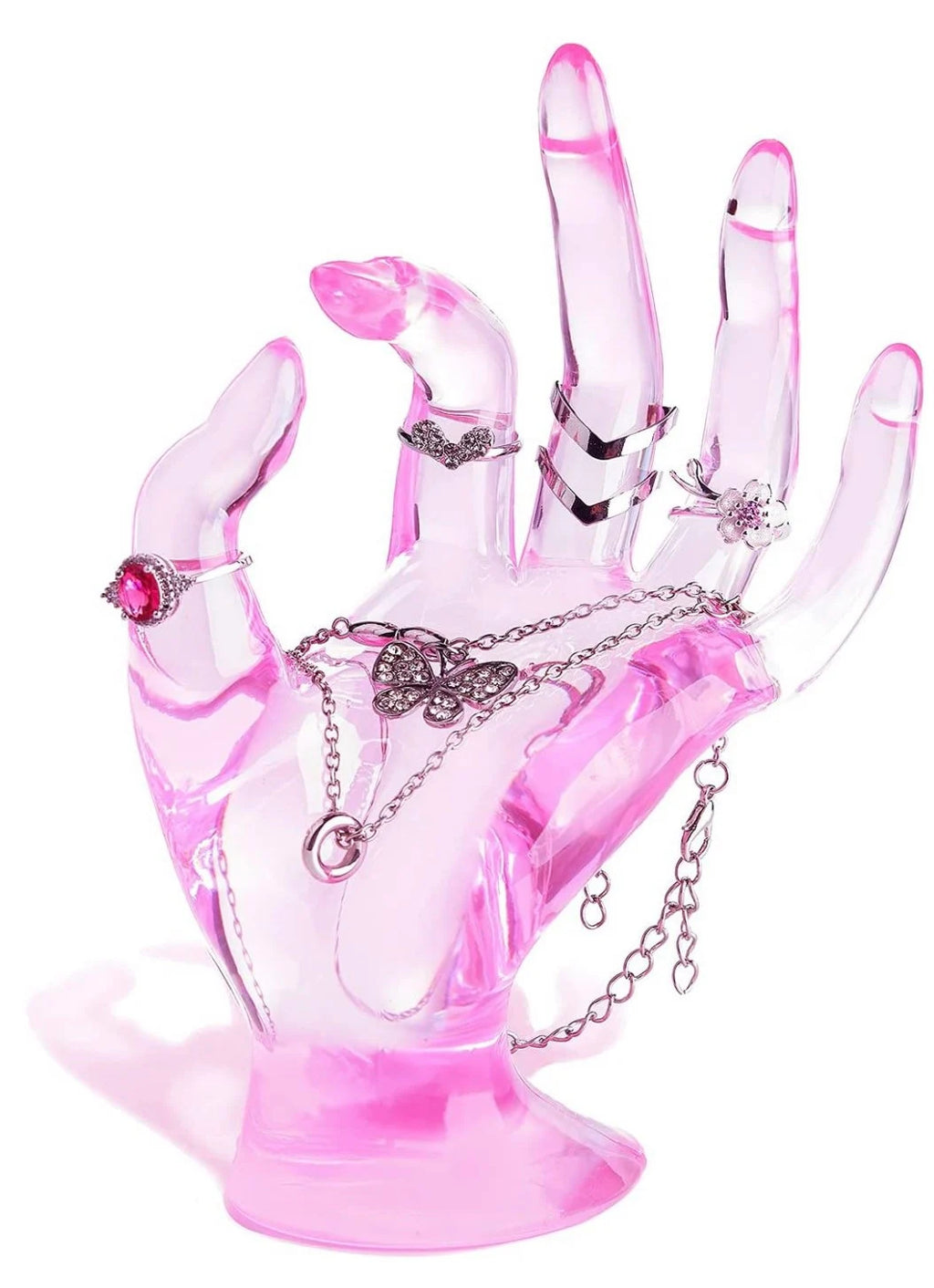 The Haute Hand - Crystal Rose Jewelry Display Sculpture