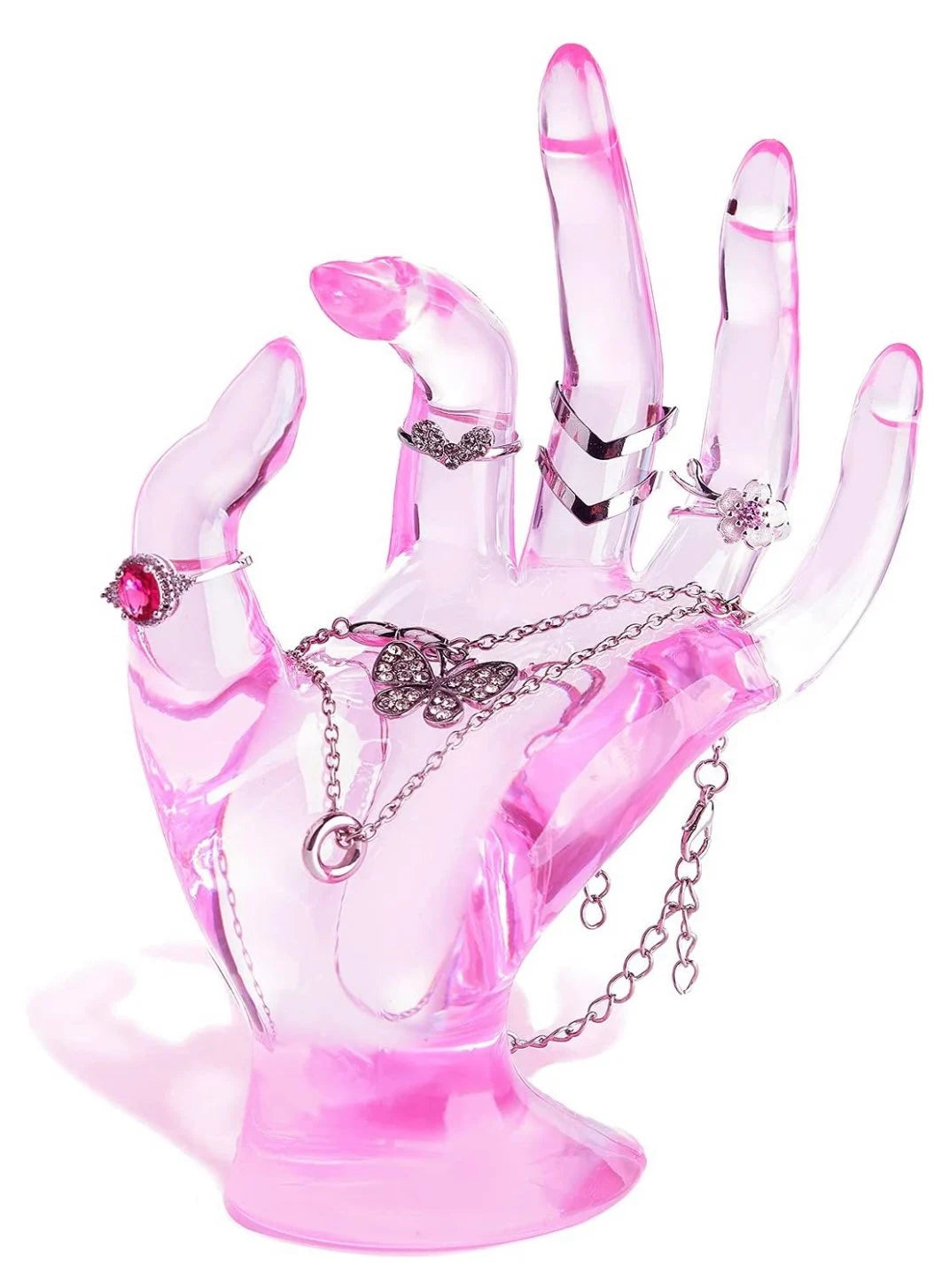 The Haute Hand - Crystal Rose Jewelry Display Sculpture