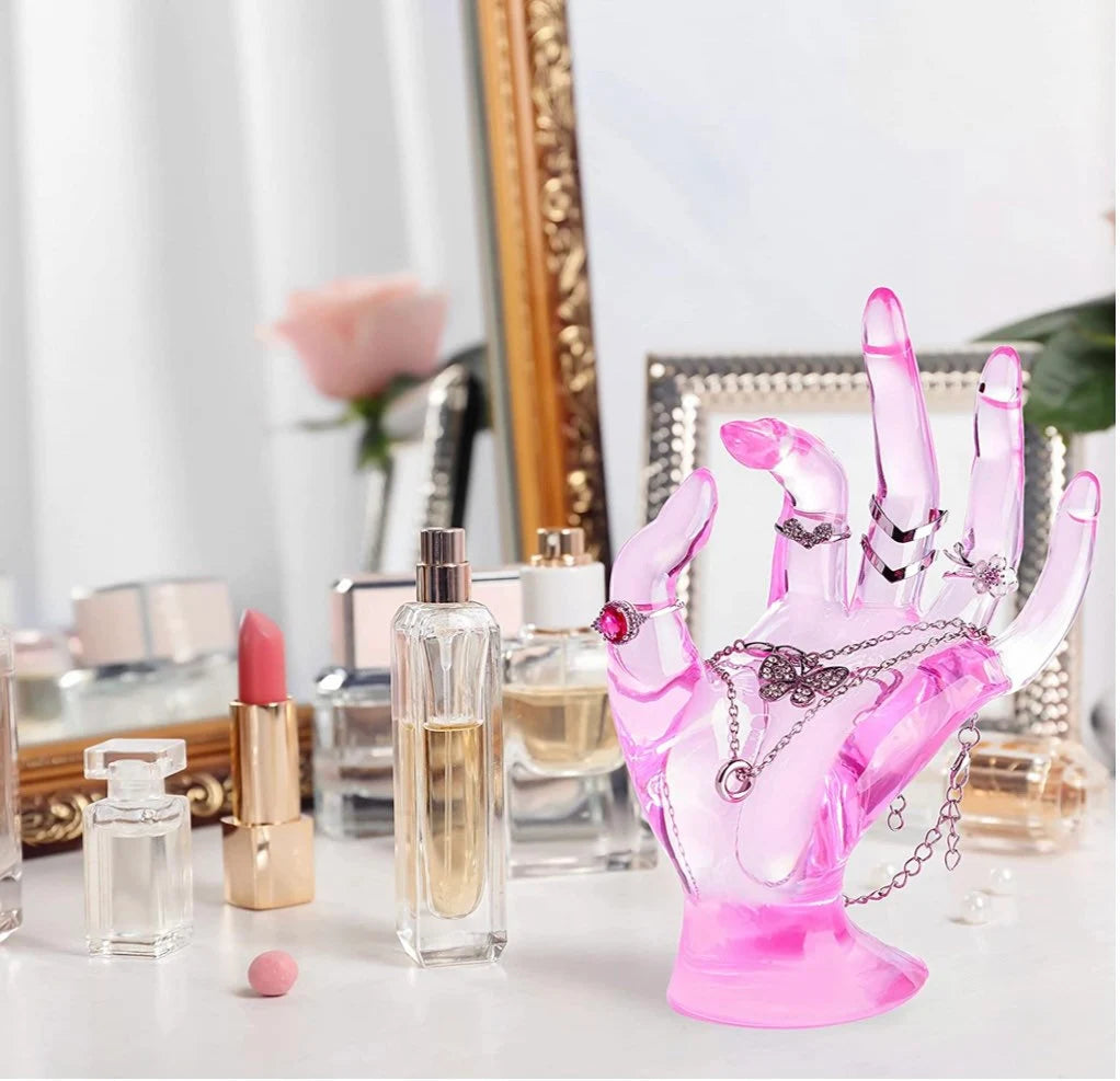 The Haute Hand - Crystal Rose Jewelry Display Sculpture