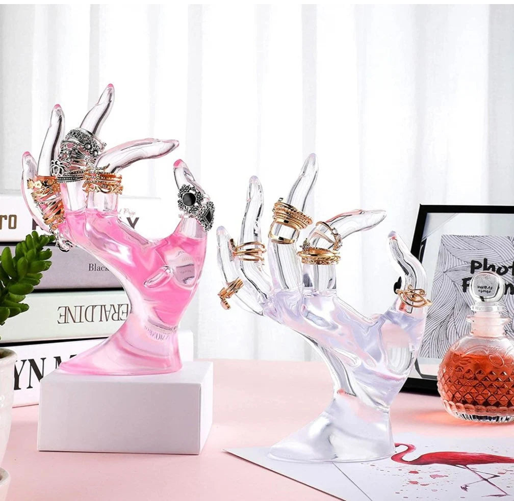 The Haute Hand - Crystal Rose Jewelry Display Sculpture