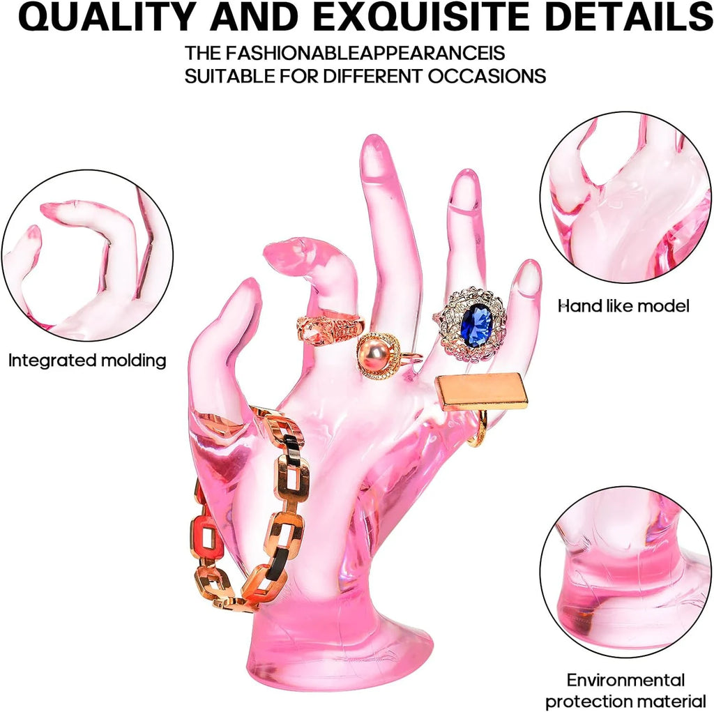 The Haute Hand - Crystal Rose Jewelry Display Sculpture