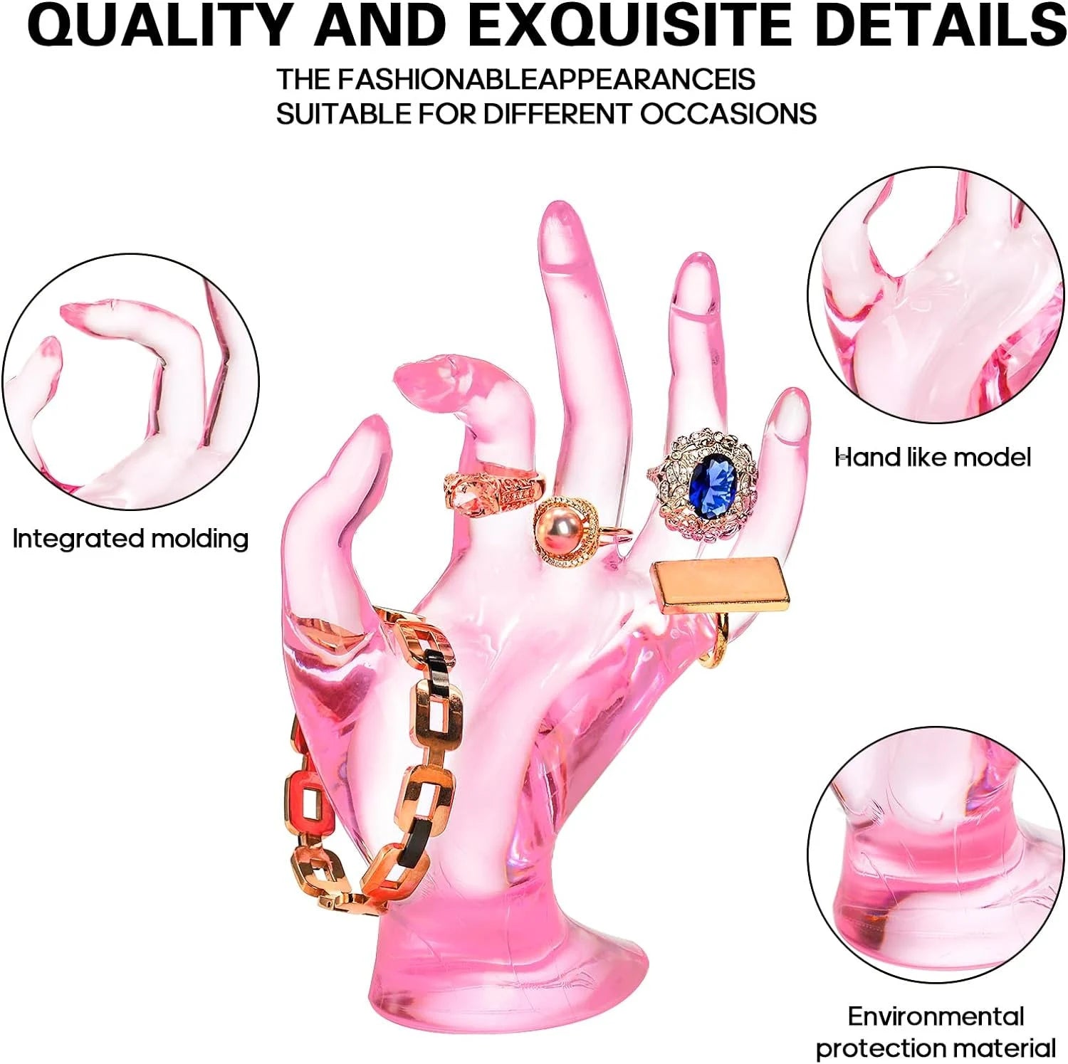 The Haute Hand - Crystal Rose Jewelry Display Sculpture