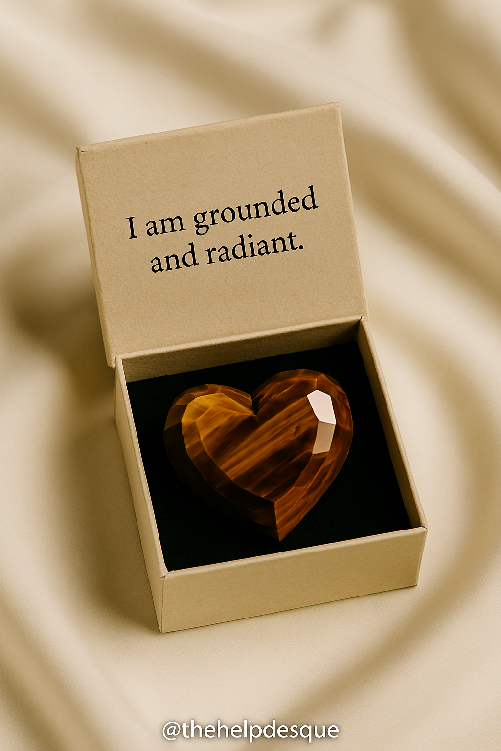 Radiant Grounding: Tiger’s Eye Heart Crystal